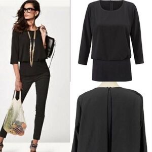 CAbi black Indulgence top Draped Blouse Small